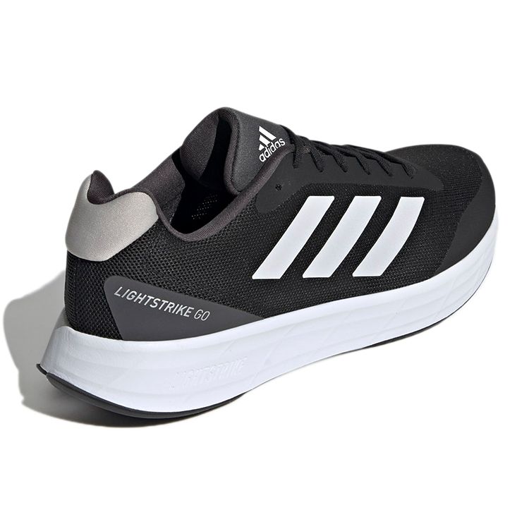 adidas Кроссовки мужские для бега Lightstrike Go Casual, дышащие, легкие, низкие, черные с белым H05746