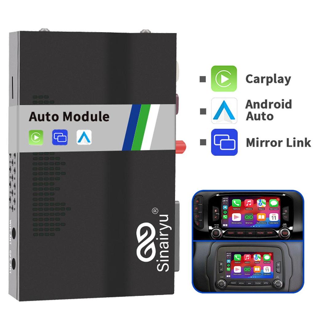 Sinairyu Wireless Carplay Android Auto Retrofit Kit Compatible For Alfa Romeo 2013-2016 Jeep 2013-2018 Mirror-Link