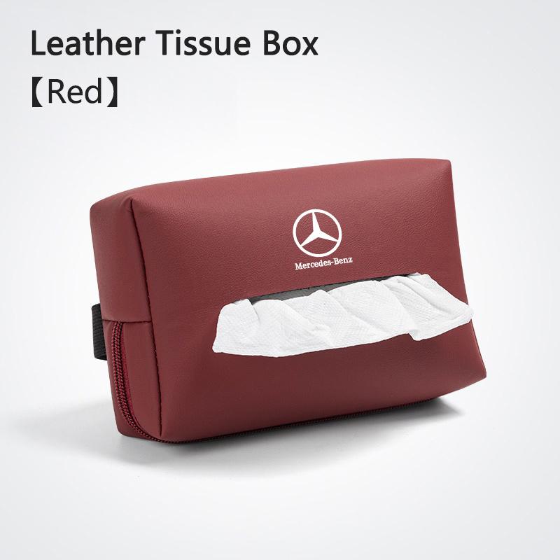 LXT3 Leather Car Tissue Box Car Towel Napkin Paper Rack Storage Bag For Mercedes Benz W203 W204 W205 W210 W211 W212 W221 W222 CLS CLA