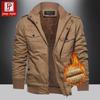 Men's Stand Collar Plus Velvet Thick Cotton Coat - Large Size Casual Jacket for Autumn and Winter