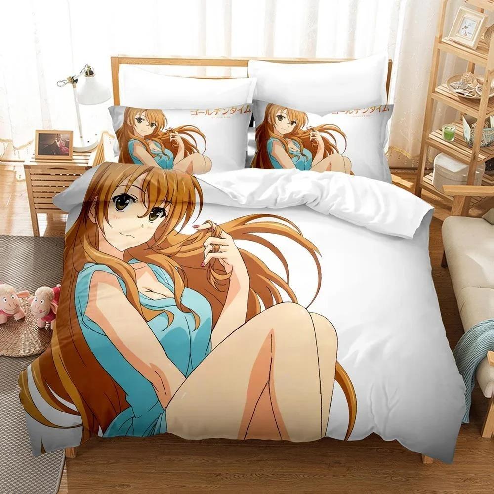 Fashion Anime Bed Sheet Set Golden Time Bedding Set Single Twin Full Queen King Size Bed Set Adult Kid Bedroom Duvet Cover Sets