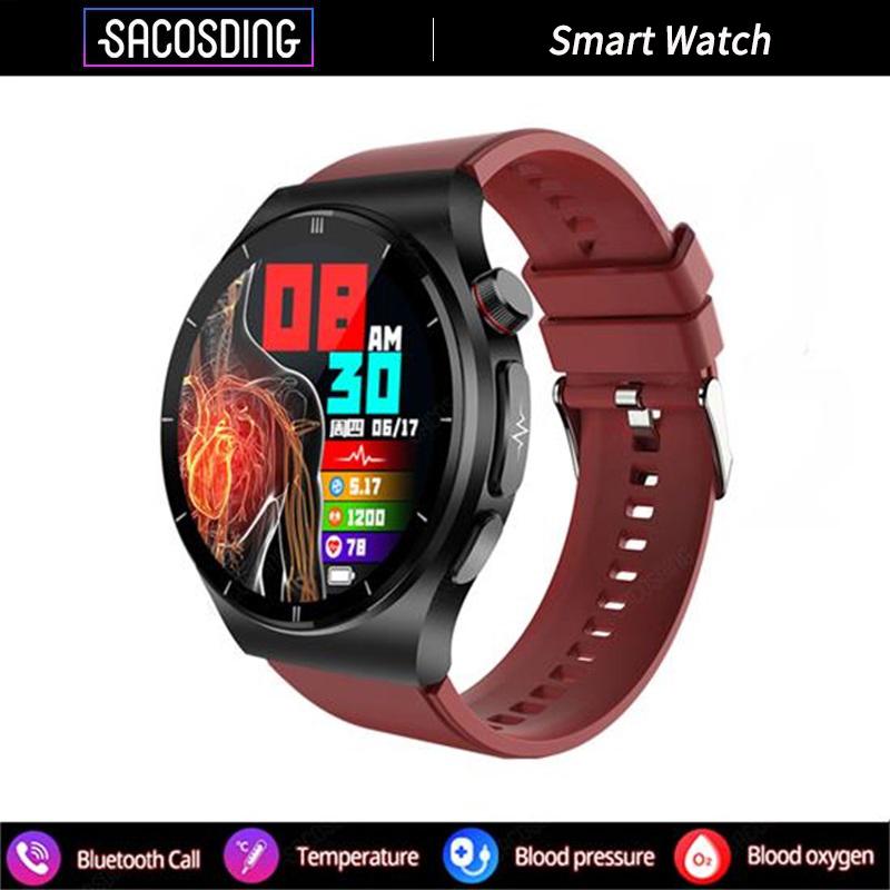 2024 Новые умные часы для мужчин ЭКГ + ППГ + ВСР Bluetooth Звонок Голосовое управление Часы артериального давления Кислород в крови Трекер здоровья SmartWatch