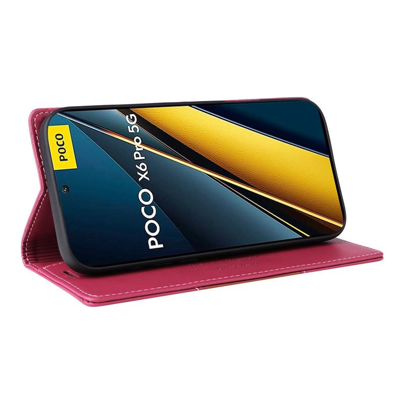 Магнитный кошелек Противоугонный кожаный чехол для Xiaomi Poco C61 C65 M6 Plus F6 X6 Pro PocoM6 5G 4G Держатель для карт Чехол-книжка с откидной крышкой