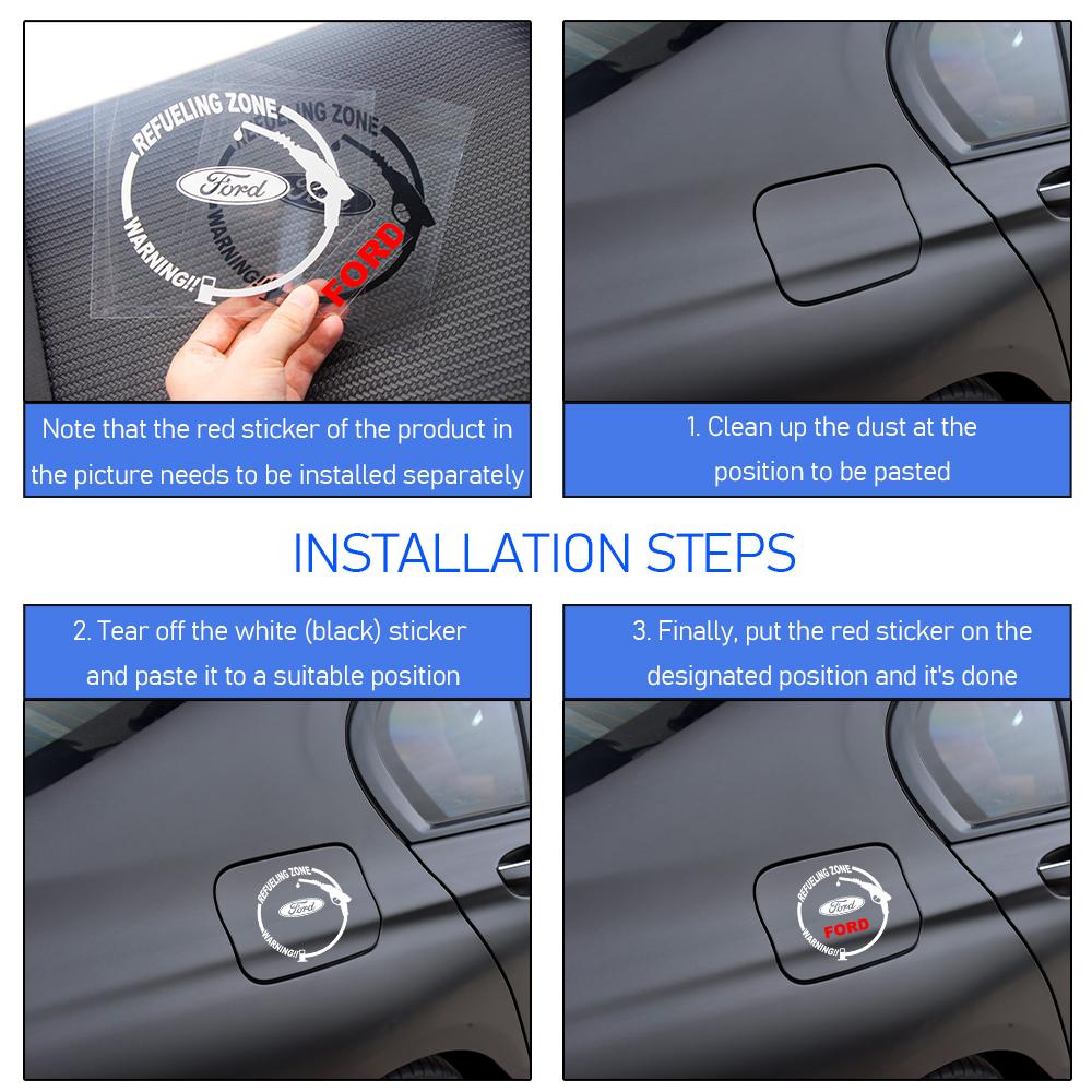 Car Fuel Cap Sticker Vinyl Stylish Decorative Decal For Ford Ranger Focus Kuga Mustang MAX Transit Mondeo Racing Fusion Styling HNQJR1