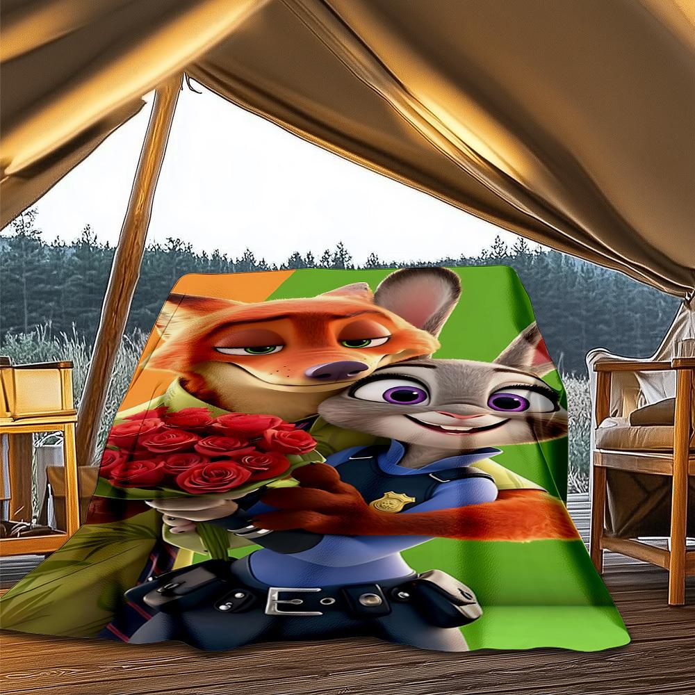 1 шт. Фланелевое одеяло Zootopia для улицы, Мягкое,