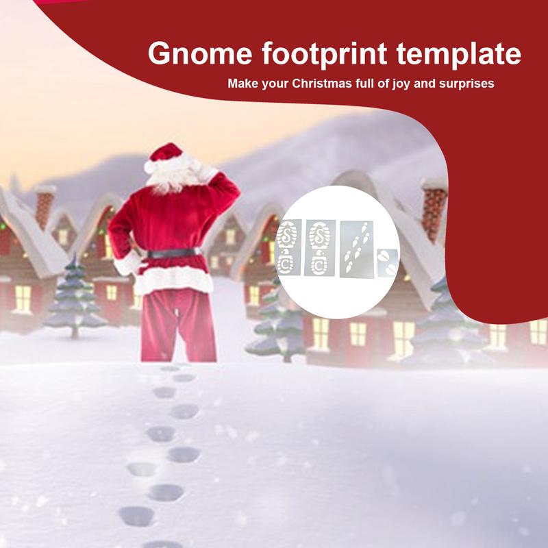 Christmas Foot Stencil Gnome Christmas Stencil Reusable Footprint Templates Small Holiday Stencils Snow Painting Paste Christmas