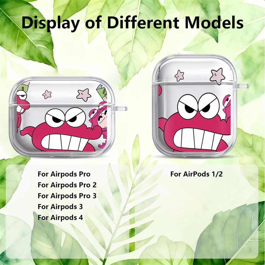 Case For Airpods Pro3 Pro2 Pro 1 3 4 2 Clear Earphone Cases Cover Crayon ShinChan Cartoon
