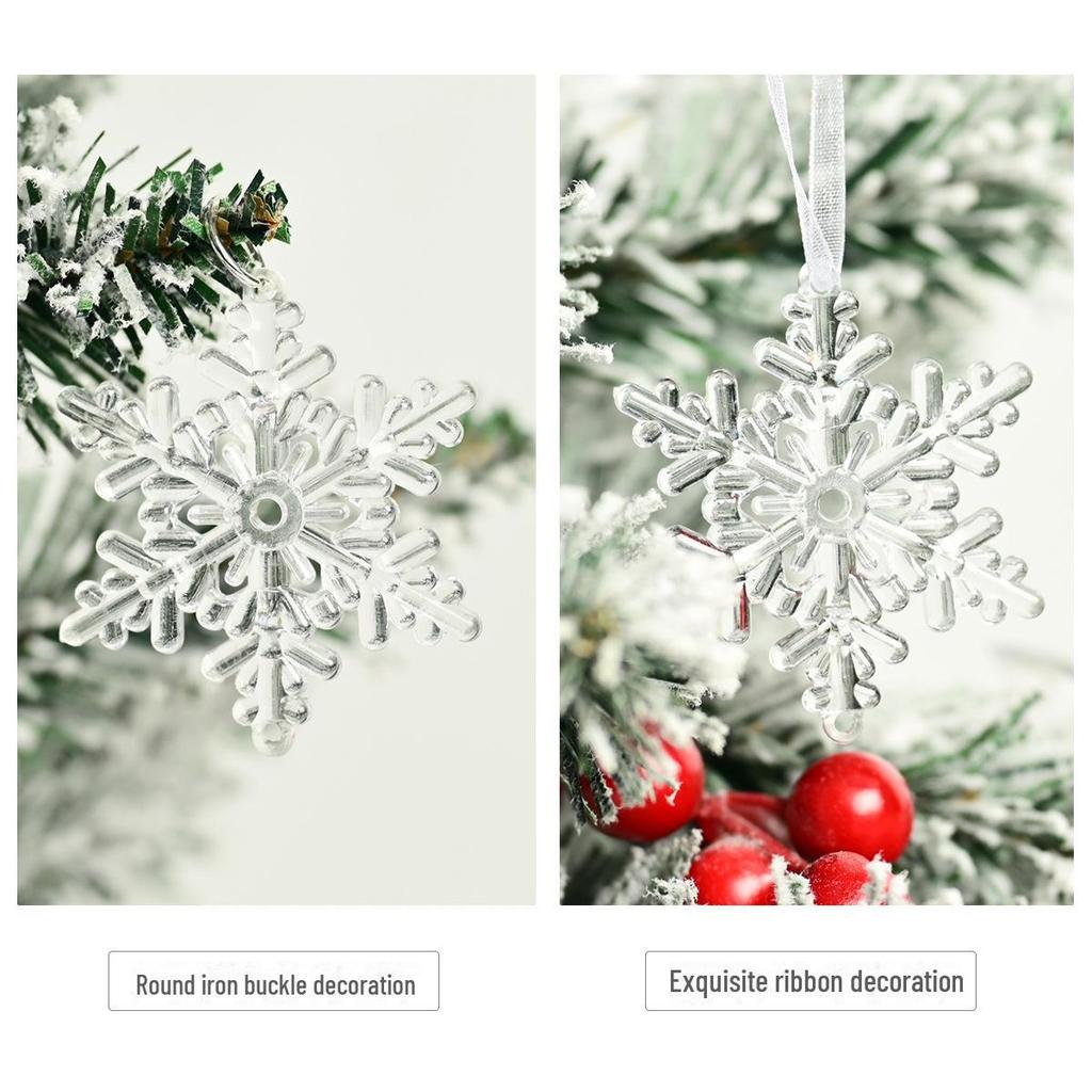Transparent Christmas Tree Ornaments: Icicles, Snowflakes, and Deer Pendants