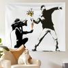 Гобелен Banksy 'Девочка с шаром' Настраиваемые гобелены различных стилей Настенные панно Печать фотографий знаменитостей Настенные панно