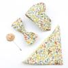 Мужской галстук из хлопка с цветочным принтом, набор из 4 галстуков-бабочек, брошь, розовый, белый, для жениха, свадебная вечеринка