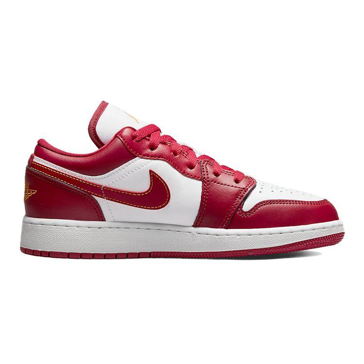 Кроссовки Air Jordan 1 Low GS Cardinal Red Kids Noble-Red White University-Gold 553560-607