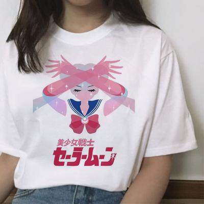 Сейлор Мун футболка женская модная футболка с коротким рукавом Harajuku винтажная женская футболка