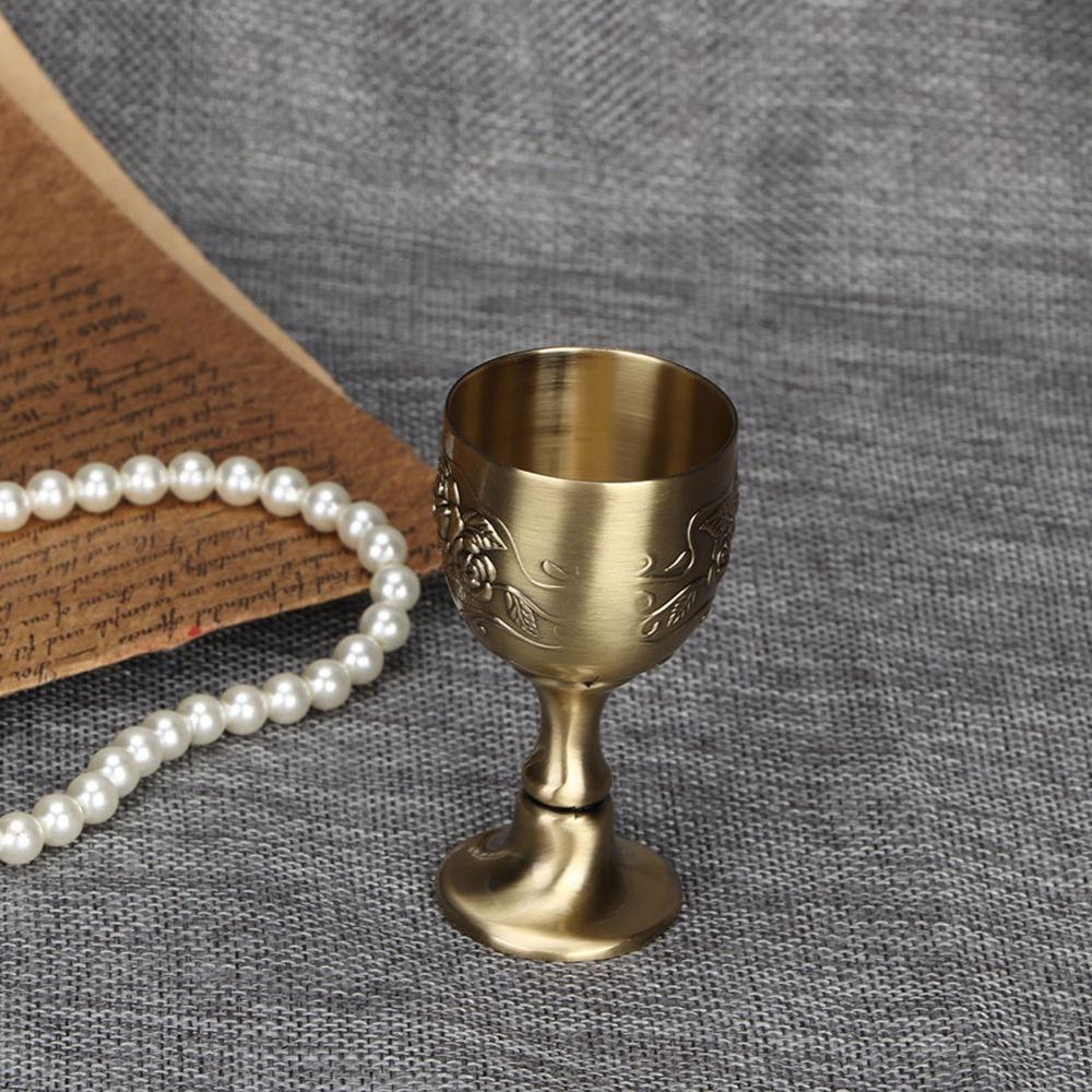 Flower Embossed Vintage Wine Cup Metal Chalice Cup Goblets & Chalices Communion Cups Church Use