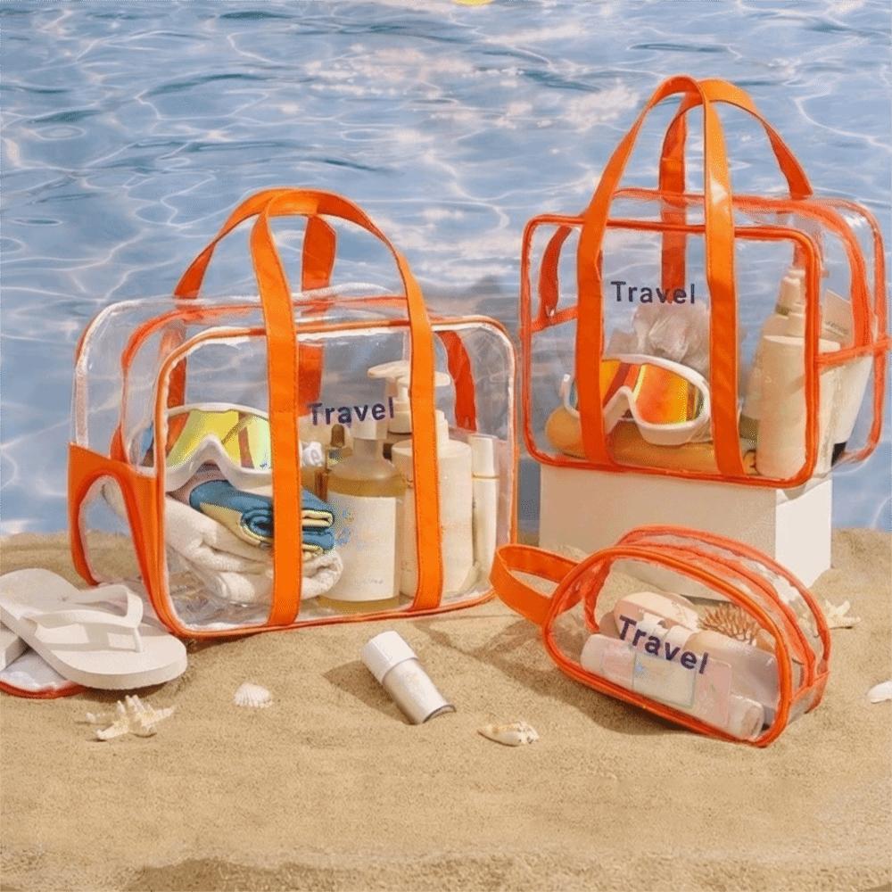 Large Capacity Transparent Cosmetic Bag PVC Outdoor Sports Bag Fashion Swimming Storage Bag Sports
