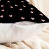 18.18" Black Pink Heart Print Throw Pillow, Cushion Accent Pillow, Includes Pillow Core, Cute Love Heart Decor For Sofa Bedroom