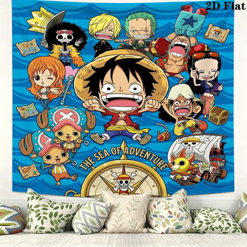 Настенное панно One Piece Эстетичное настенное украшение Печатная тканевая покрывало Декоративные панно для спальни гостиной Домашний декор