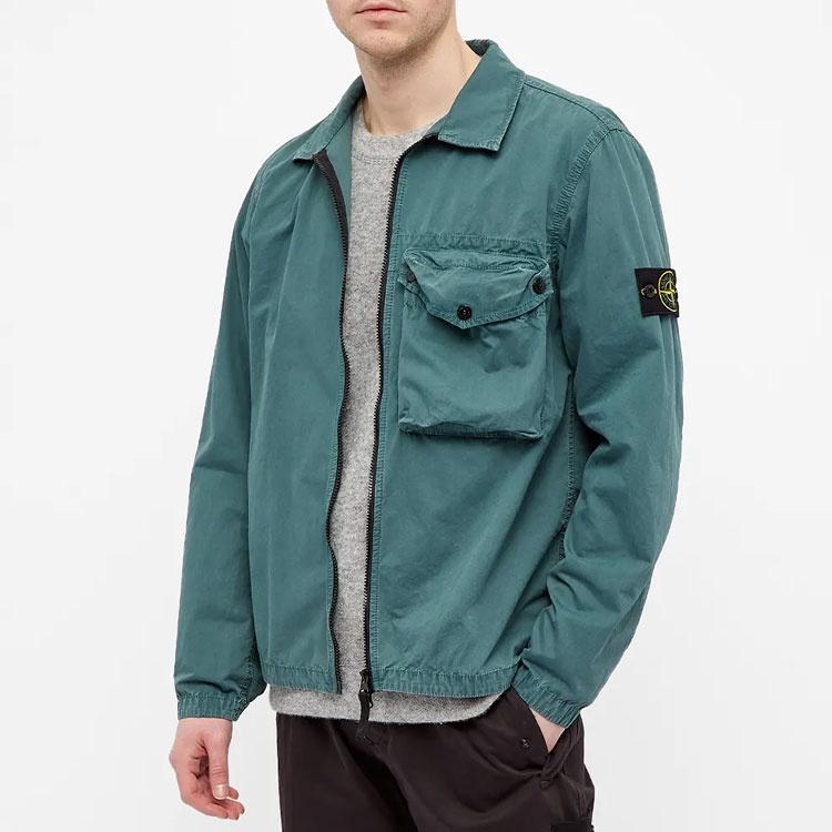 STONE ISLAND Zip Pocket Overshirt 'Petroleum' Men's 7415117WN-V0157
