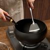 Pure Iron Wok Traditional Cast Iron Pan Uncoated Hand-Forged Non-Stick Iron Pan for Gas And Induction Cooker