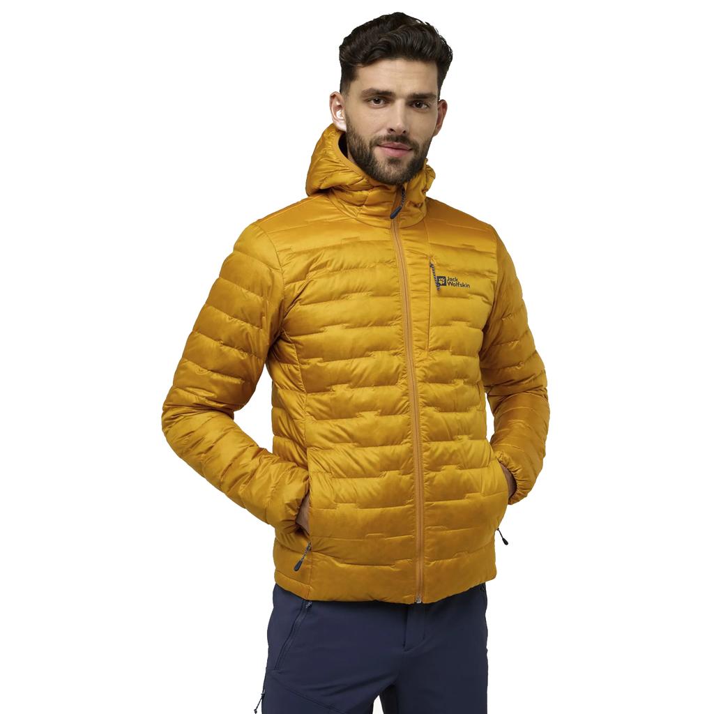 Jack Wolfskin Пуховик Passamani с капюшоном M, Мужская оранжевая куртка