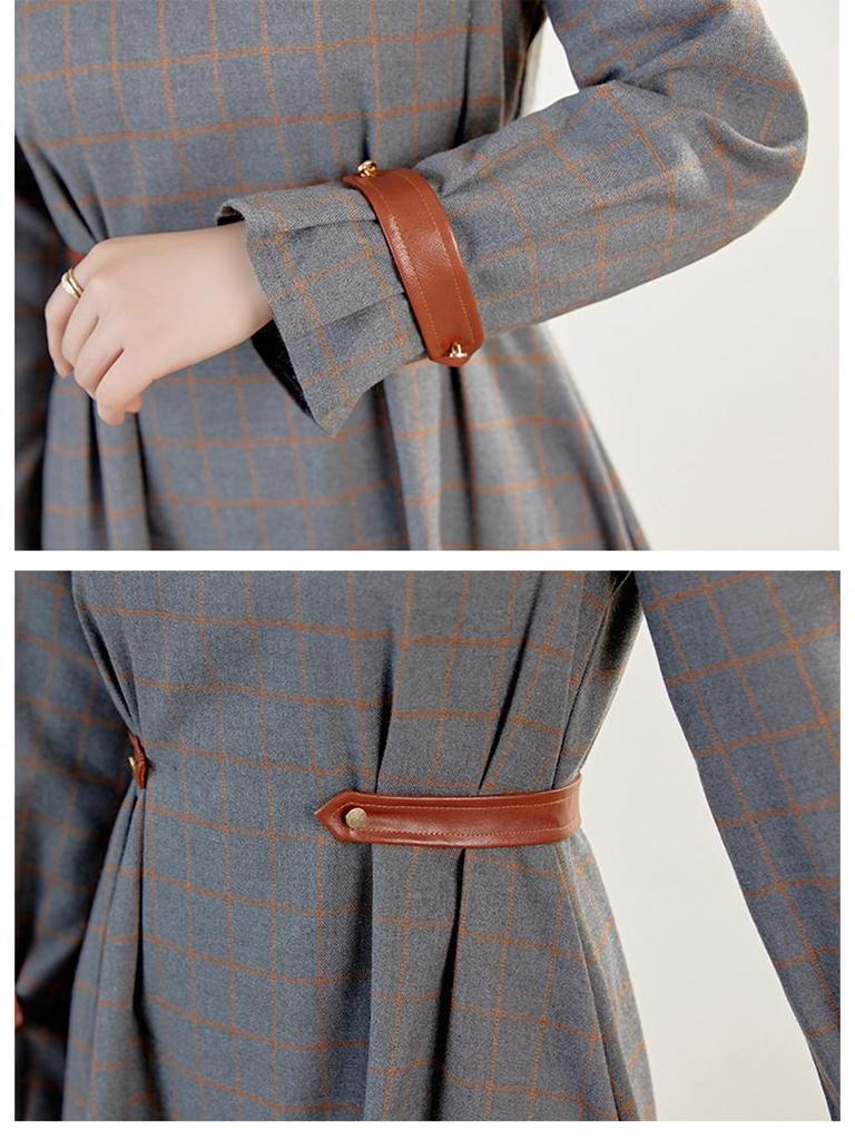 Женское клетчатое платье миди в корейском стиле, осень 2022 г. — стройнит и элегантно