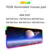 Коврик для мыши Saturn RGB Игровой коврик для мыши Большой светодиодный коврик Настольный коврик для ПК Светящийся коврик для мыши Большие коврики для клавиатуры Настольный ковер с подсветкой