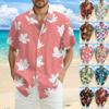 Мужская модная повседневная рубашка с коротким рукавом свободного кроя с гавайским принтом