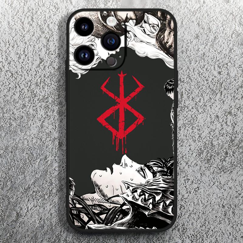 Berserk Comics Anime For Apple iPhone 15 14 13 12 Mini 11 XS XR X 8 7 Pro Max Plus Soft Silicone Black Phone Case