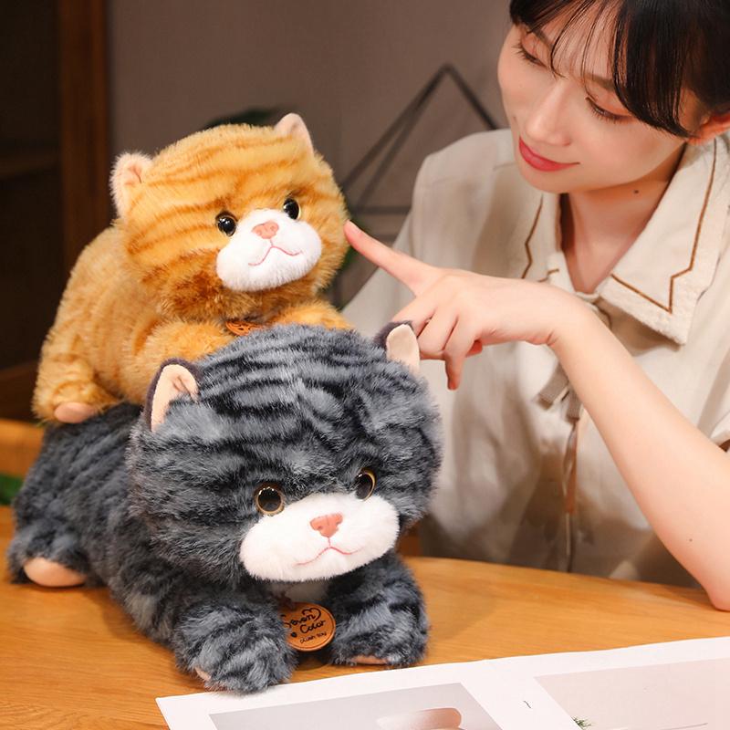 Новые 25/35 см милые плюшевые игрушки в виде кошки, мягкие, с декоративным узором, котенок, реалистичные животные, для детей и девочек, подарок на День святого Валентина