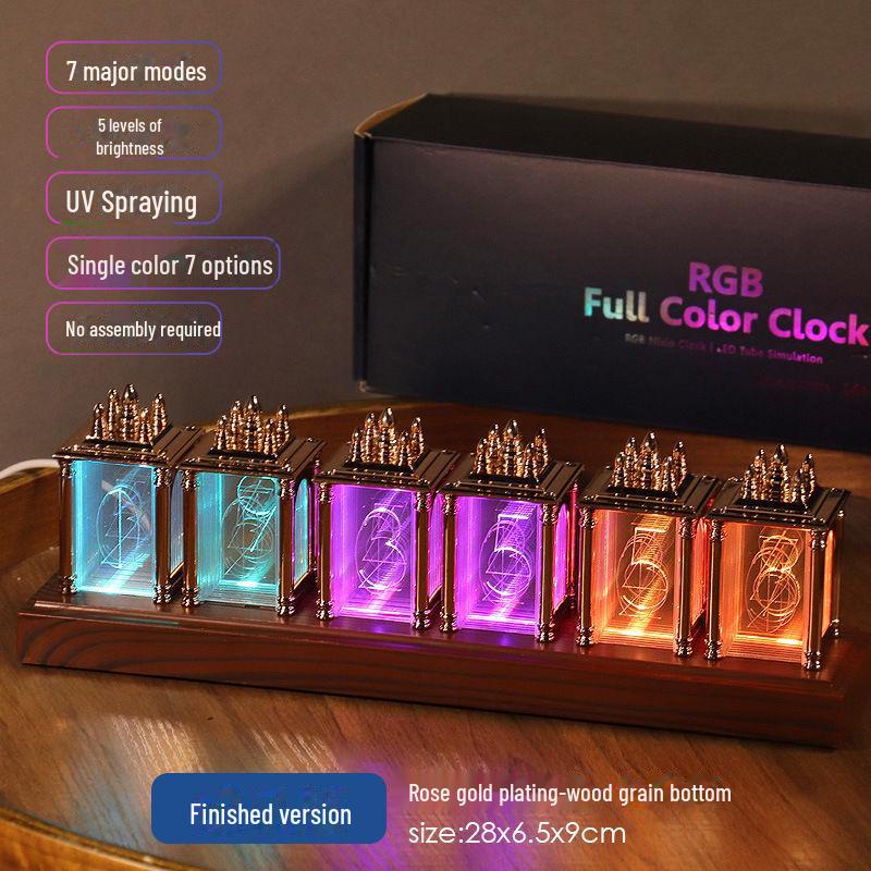 Часы Nixie с имитацией RGB-ламп - ценное украшение для рабочего стола для игровых комнат