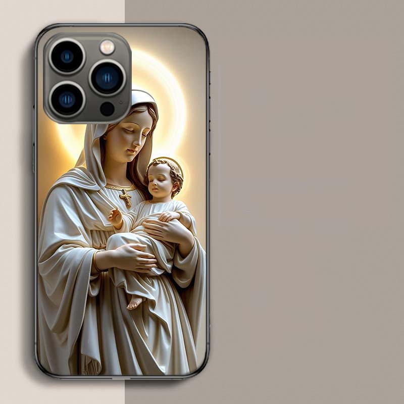 The Virgin Mary and the Baby Phone Case For Iphone 17 Air 15 Pro 14 Plus 16 Pro Max 17E 16E 12 13 Mini 11 Cover Cute Fundas