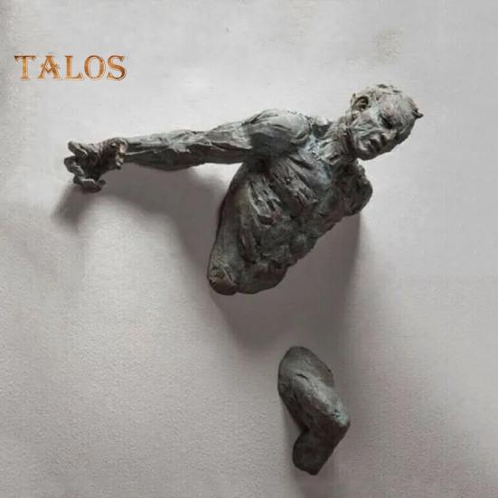 Мужская абстрактная скульптура, настенный декор из смолы, статуя человеческого тела, настенное крепление, художественная фигура, скульптура для дома, гостиной, галереи