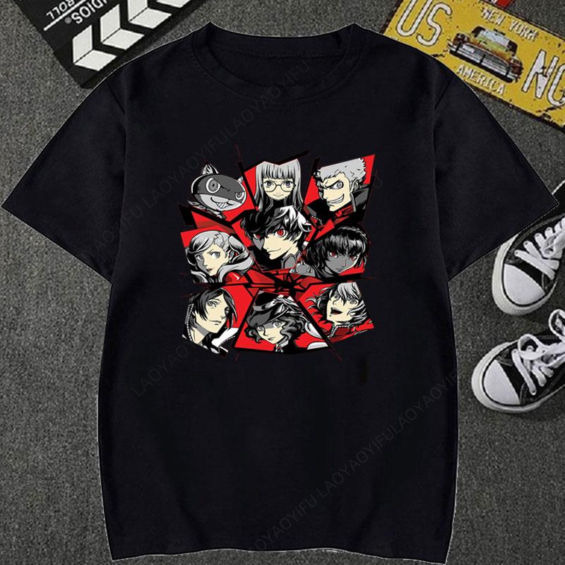 Футболки Persona 3 4 5 JOKER Игровая футболка Видеоигры P5ona Графические футболки Игорь Таро Морґана Изанаги Харадзюку Полиэстеровая футболка