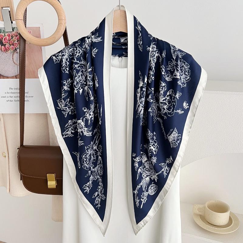 Women S Floral Printed Triangle Scarf Lightweight Sun Protection Versatile Shawl