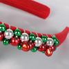 Christmas Headband Red Green Bell Decor Girls Headdress Holiday Season Party Hair Hoop Hair Accessory