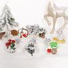 12 Pcs Clear Christmas Ball Ornaments 2.36" Shatterproof Plastic Hanging Xmas Tree Baubles Set with Stuffed Decorations for Holiday Party Home Decor