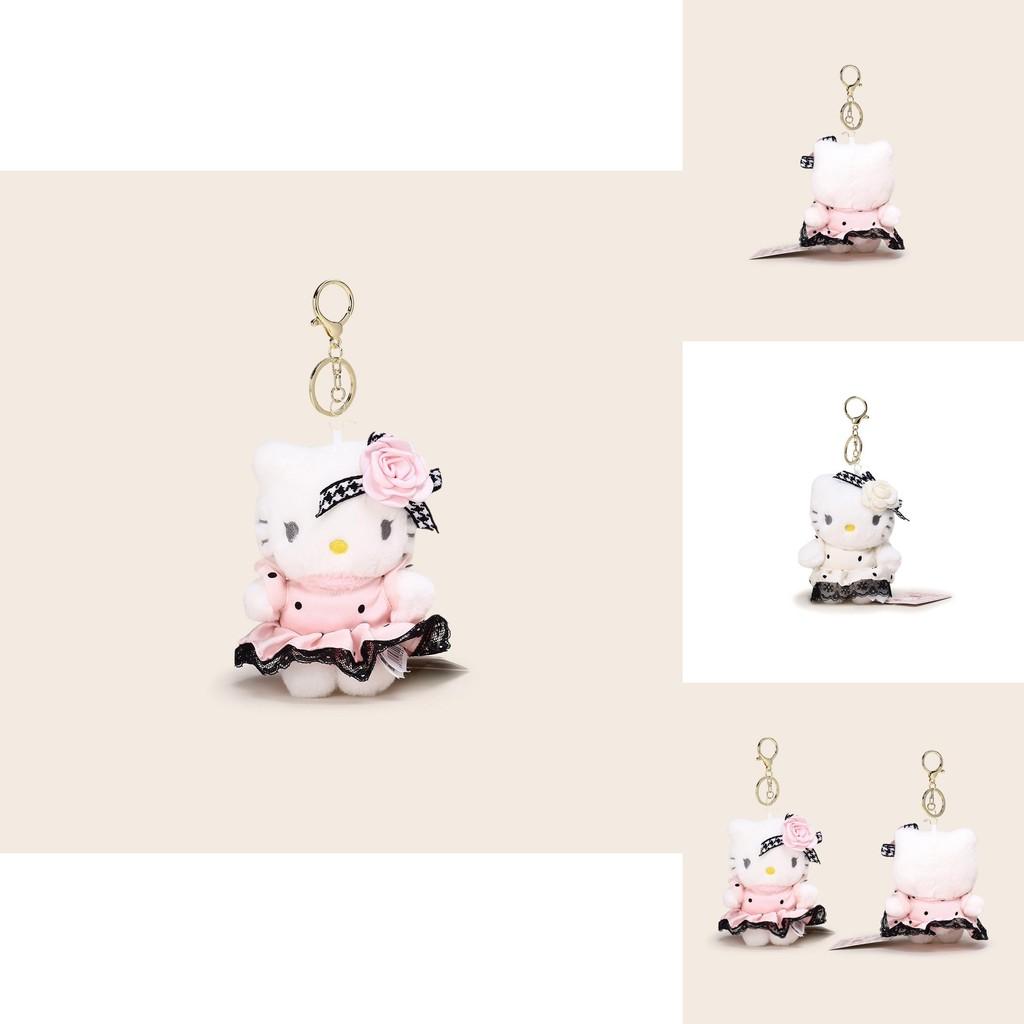 Hello Kitty Plush Pendant With Flower And Lace Dress Decoration For Kids And Teen Key Accessories