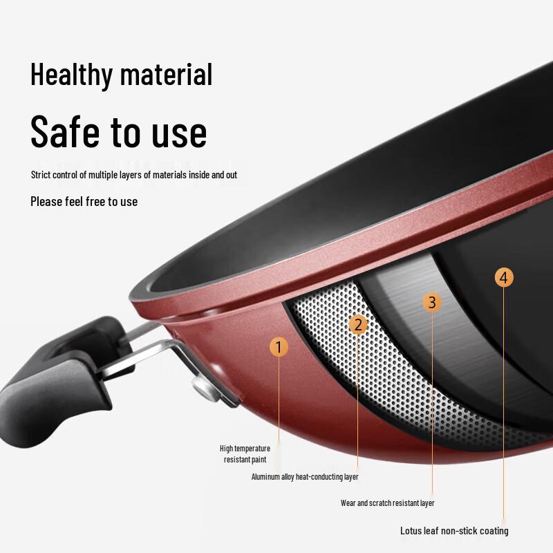 Midea 32cm Non-stick Wok with Standable Lid