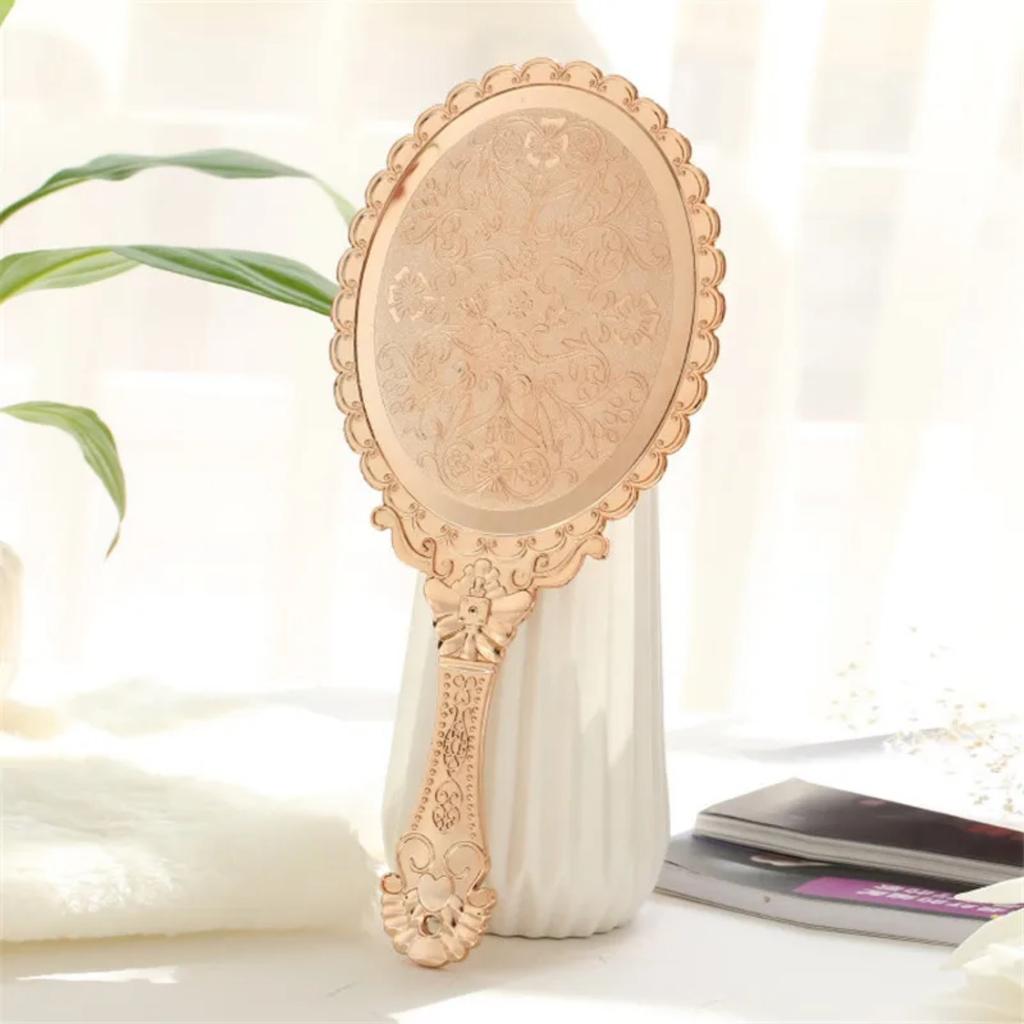 Портативное винтажное зеркало для макияжа, овальное круглое зеркало для рук, благородное восстановление, древние способы, придворное зеркало, инструмент для красоты