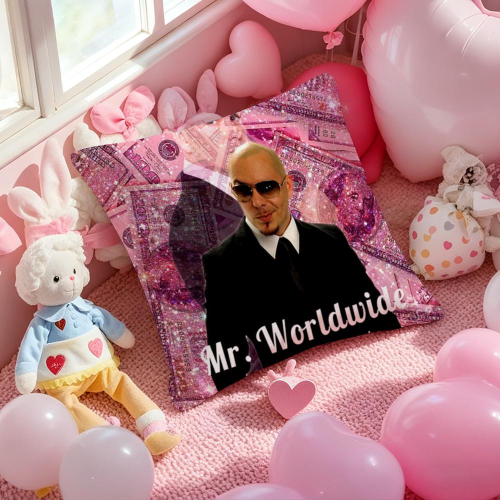 singer P-Pitbull Rapper Cushion Cover Pattern Printed Pillowcase for Living Room Sofa Cushion Cover & Bedroom Decor