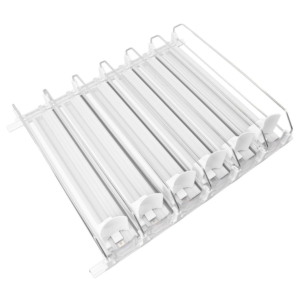 Органайзер для напитков для холодильника ABS 6 рядов Регулируемый Легкая загрузка Демпфирующий толкатель Glide для банки содовой