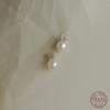 925 Sterling Silver Plating 14K Gold Earrings Simulated Pearl Zircon Rabbit Earrings for Women Cute Sweet Jewelry Gift