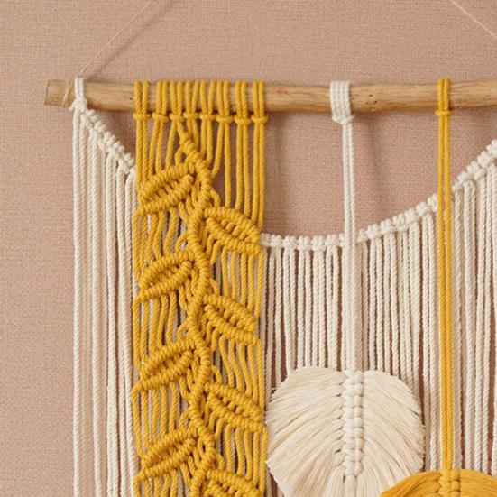 Подвесной гобелен со стильным ремешком ручной работы, антивыцветающий гобелен ручной работы в стиле бохо, макраме, настенный декор, украшение для дома