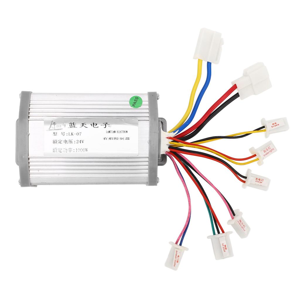 24V 1000W Контроллер коллекторного двигателя для велосипеда с ручкой газа поворотного типа и ключами, Комплект для переоборудования электрического велосипеда