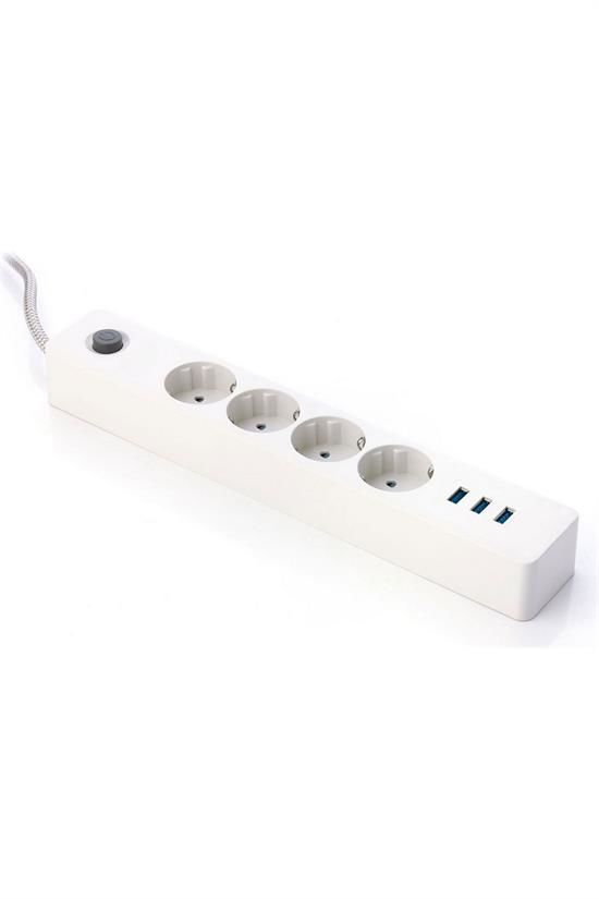 Termak Surge Protected Extension Cable with 4 Sockets and 3 USB Ports Power & Charging