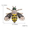 Rinhoo Vintage Green Rhinestone Bee Brooches For Women Luxury Zircon Bee Insect Metal Pins Exquisite Animal Corsage Jewelry Gift