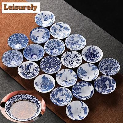 1 шт. Китайская сине-белая фарфоровая чашка для чая, изысканная, расписанная вручную птица, бамбуковая шляпа, чайная чаша, мастер-чашка для медитации, чайный набор 55 мл