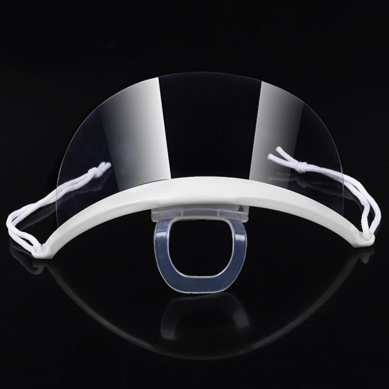 20 шт. Прозрачная пластиковая маска для кейтеринга Отель Красота Шеф-повар Официант Защитная маска Многоразовая Видимая Брызгозащитная маска