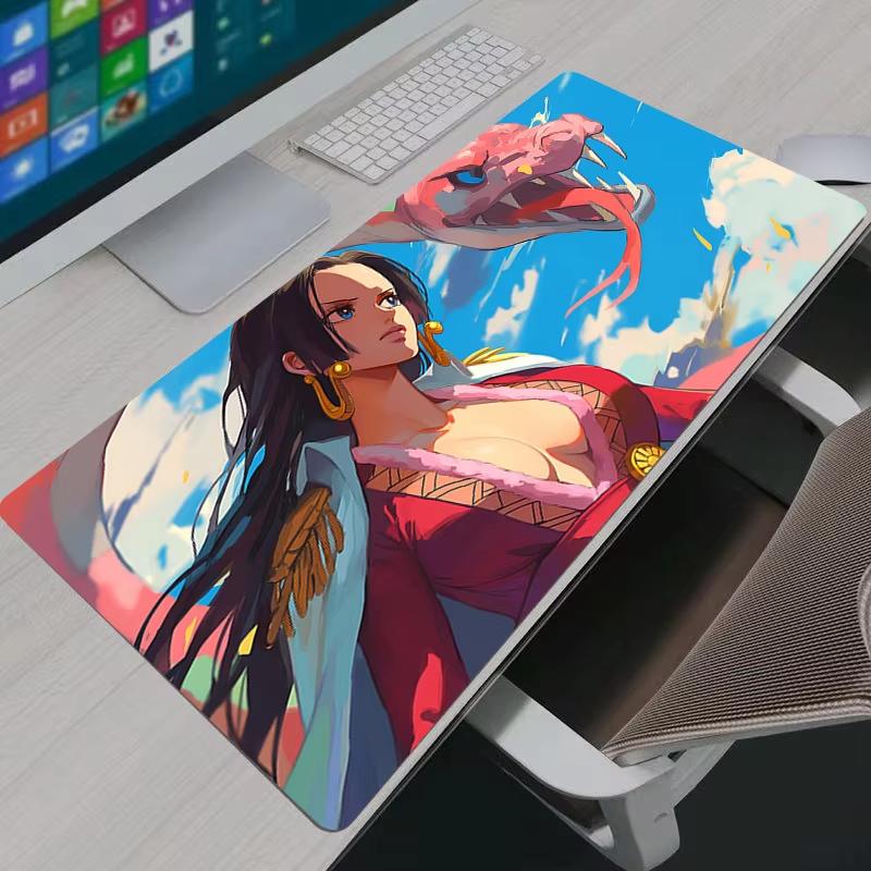 Mouse Pad Anime One Piece Boa Hancock HD Print Computer Gamer Locking Edge Mousepad XXL Keyboard PC Mice Mats Pad