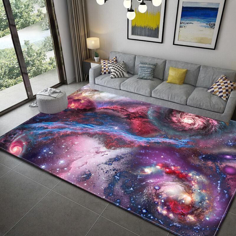 Living Room Non-Slip Rug Home Decor Living Room Earth Large Rug Galaxy Space Cushion Soft Area Rug