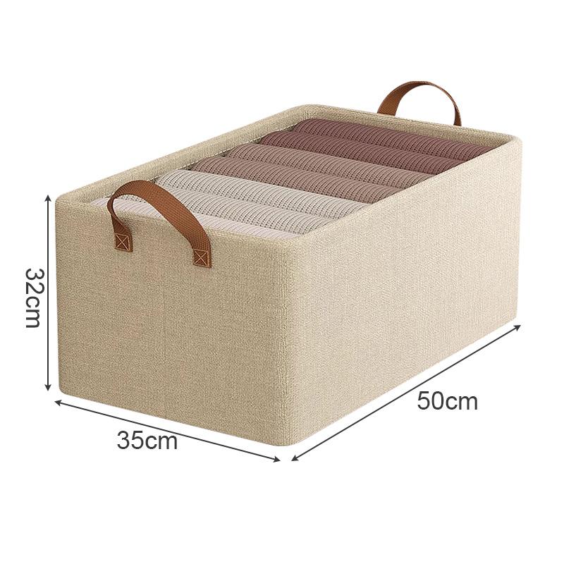 1pc Clothes Storage Basket Oxford Cloth Clothes Hand-held Storage Box Foldable Storage Box with Steel Frame Wardrobe Organizer